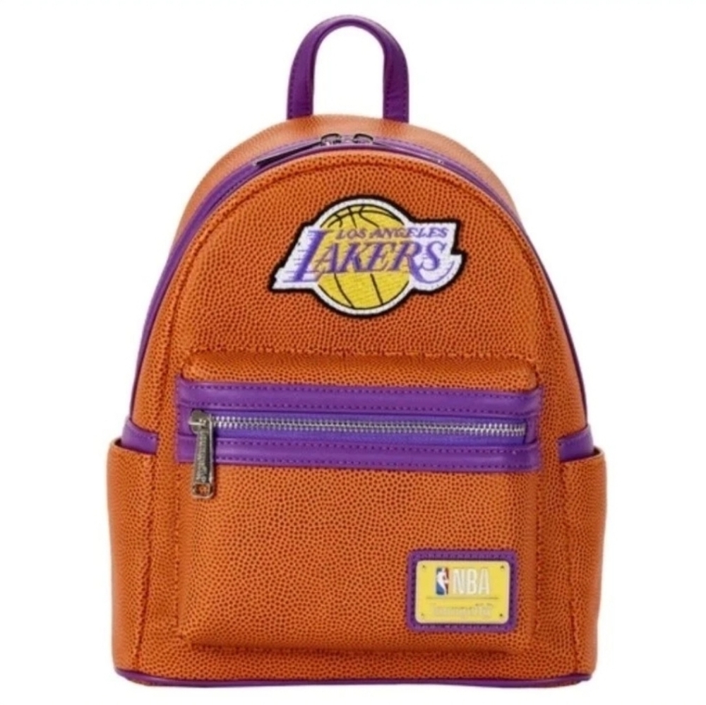 Loungefly NBA Los Angeles Lakers Basketball Logo Mini Orange Backpack